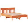 vidaXL Lit biblioth&egrave;que sans matelas cire marron 140x190 cm pin massif
