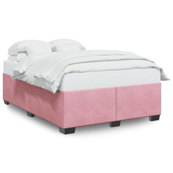 vidaXL Cadre de lit sans matelas rose 140x190 cm velours
