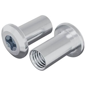 vidaXL Ecrou de verrouillage 2 pi&egrave;ces Nickel M6 x 15 mm Acier