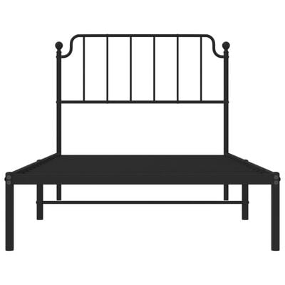 vidaXL Cadre de lit métal sans matelas avec tête de lit noir 100x190cm