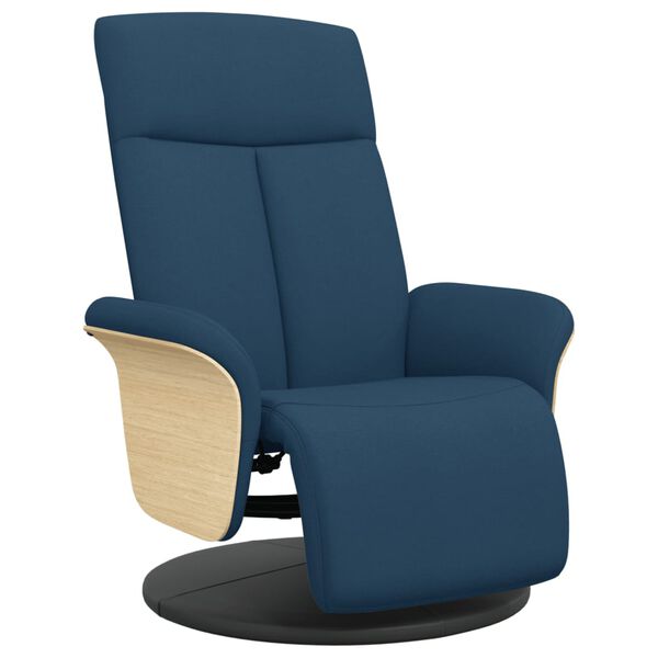 vidaXL Fauteuil inclinable avec repose-pieds bleu tissu