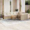 vidaXL Salon de jardin avec coussins 10 pcs beige r&eacute;sine tress&eacute;e