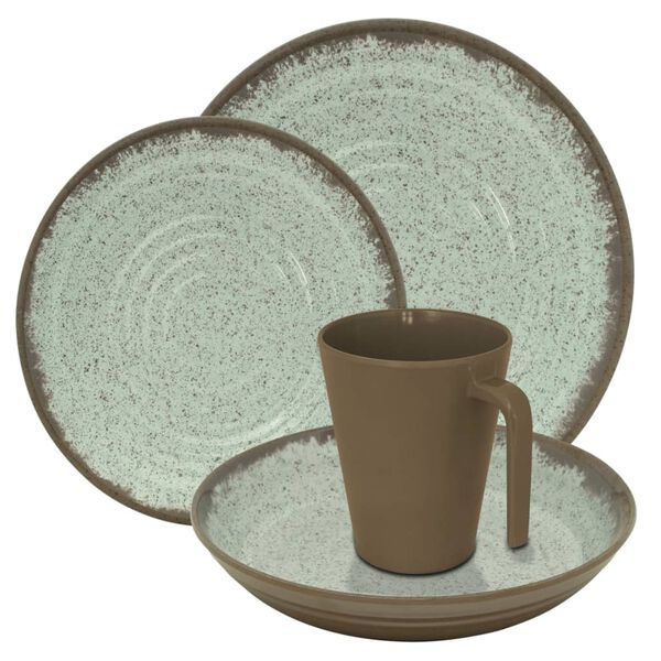 Eurotrail Ensemble de vaisselle Rock 16 pcs M&eacute;lamine Gris