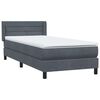 vidaXL Sommier &agrave; lattes de lit et matelas gris fonc&eacute; 80x210 cm velours