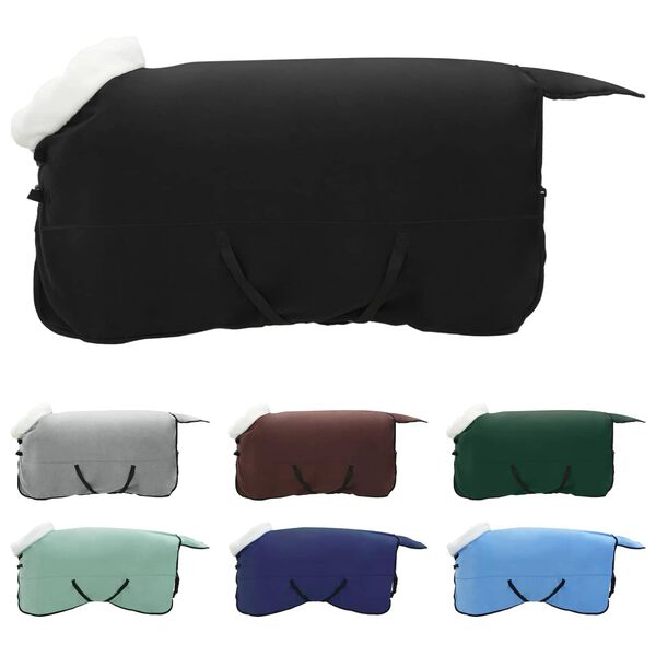 vidaXL Couverture &Eacute;quine Noir 135 cm Fleece polaire