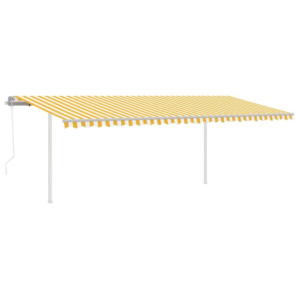 vidaXL Auvent automatique capteur de vent/LED 6x3 m Jaune et blanc