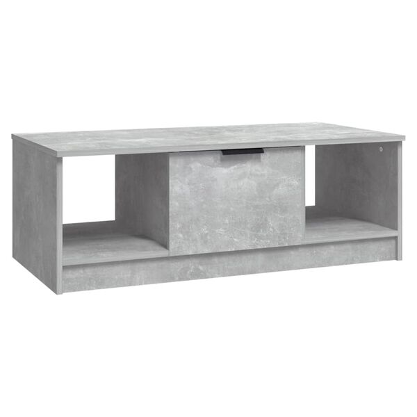 vidaXL Table basse gris béton 102x50x36 cm bois d'ingénierie
