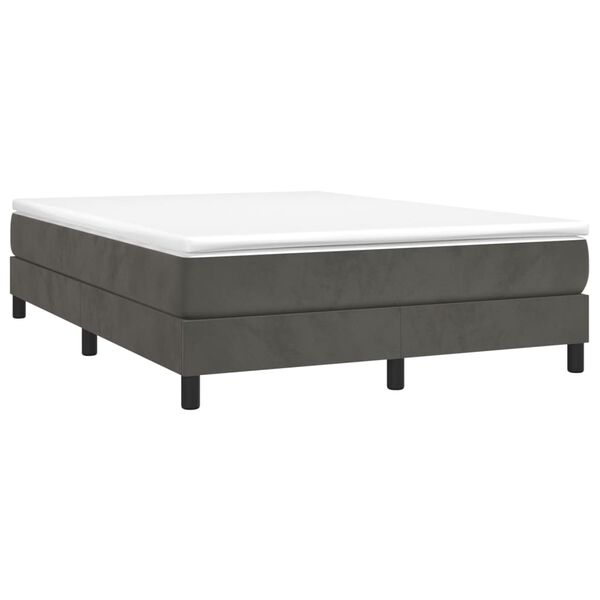 vidaXL Cadre de lit gris fonc&eacute; 140x190 cm velours