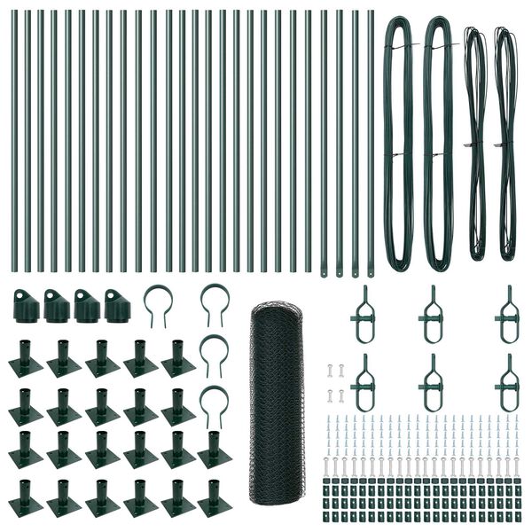 vidaXL Poteau de cl&ocirc;ture. Vert 50 x 0,8 m (maillage de 13 mm)