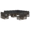 vidaXL Ensemble de canap&eacute; de jardin 14 pc Noir polyrotin