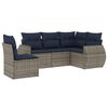 vidaXL Ensemble de canap&eacute; de jardin 5 pcs avec coussins gris r&eacute;sine tress&eacute;e
