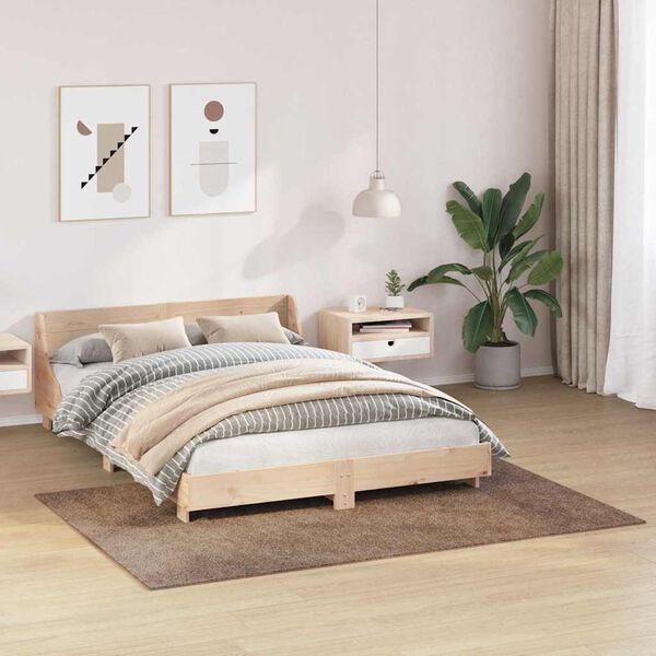 vidaXL Tapis Shaggy Anti-d&eacute;rapant Marron 140 x 200 cm PP