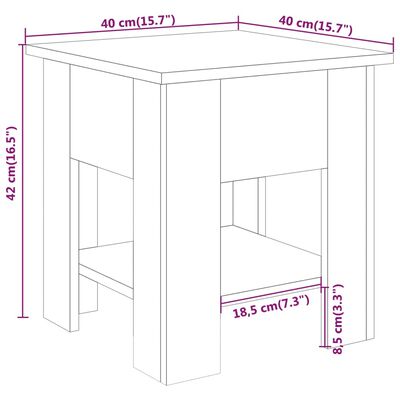 vidaXL Table basse Chêne marron 40x40x42 cm Bois d'ingénierie