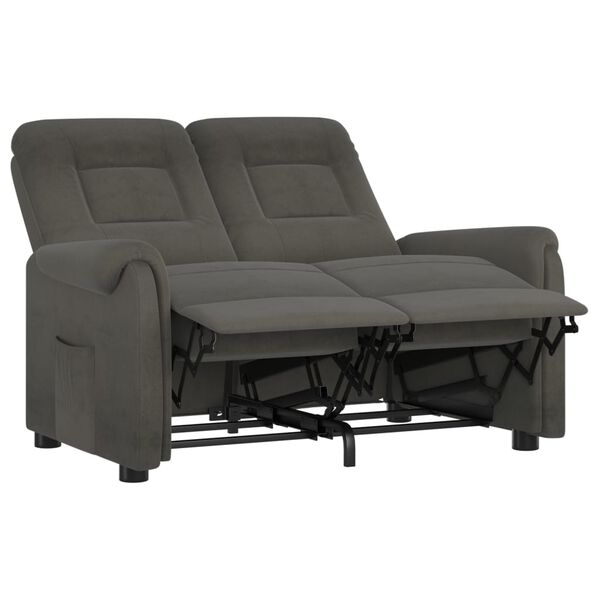 vidaXL Fauteuil de massage inclinable &agrave; 2 places gris fonc&eacute;