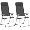 vidaXL Chaise pliante de camping lot de 2 Noir Aluminium