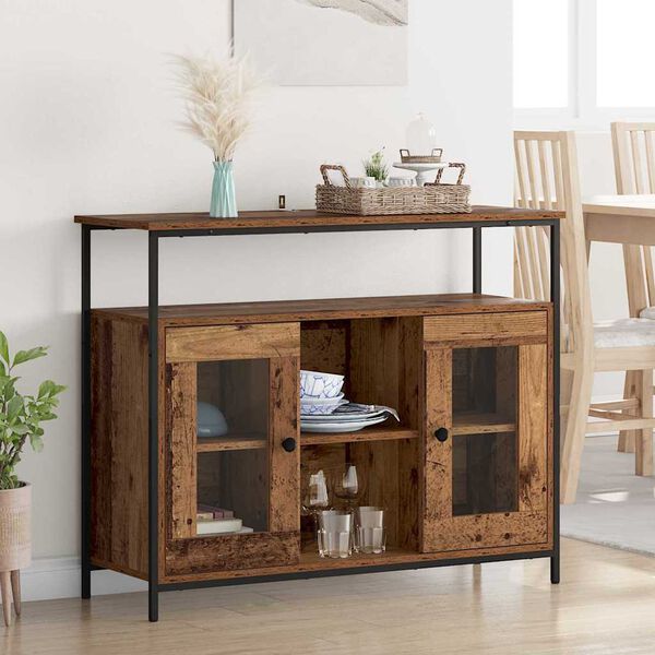 vidaXL Buffet Bois Ancien 100 x 35 x 80 cm Bois d'ing&eacute;nierie