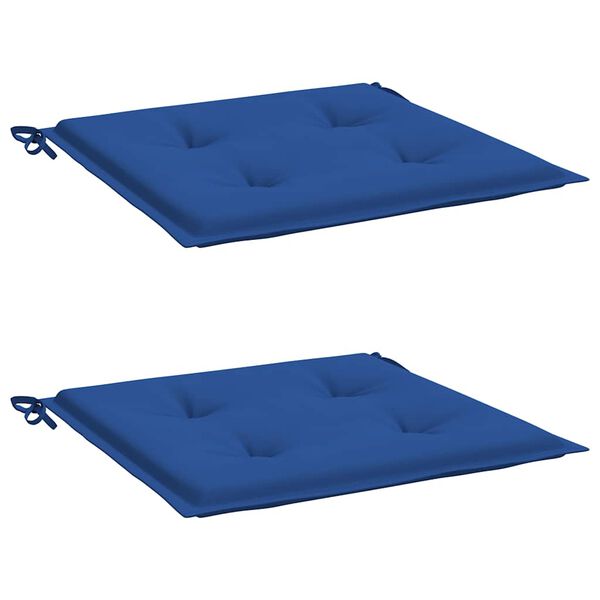 vidaXL Coussins de chaise de jardin lot de 2 bleu royal 40x40x4 cm