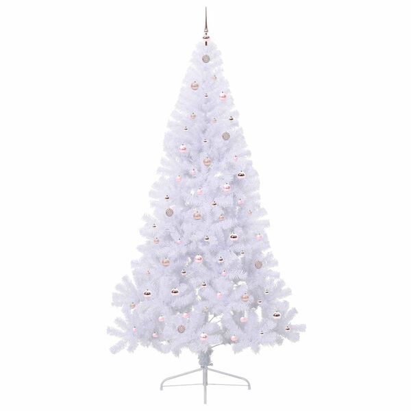 vidaXL Sapin de No&euml;l artificiel avec 300 LED Blanc 240 cm PVC et Acier