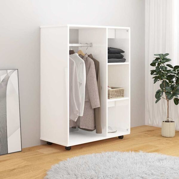 vidaXL Garde-robe Blanc brillant 80x40x110 cm Bois d&rsquo;ing&eacute;nierie