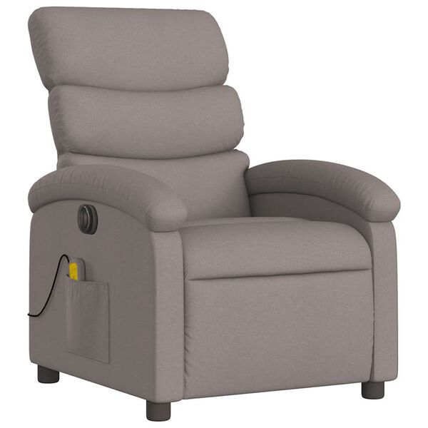 vidaXL Fauteuil de massage inclinable &eacute;lectrique Taupe Tissu