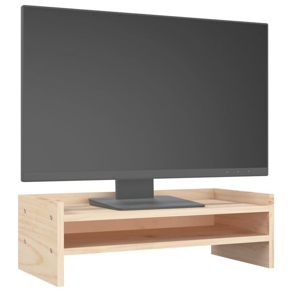 vidaXL Support pour moniteur 50x24x16 cm Bois de pin solide