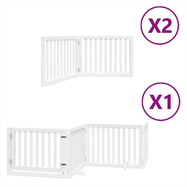 vidaXL Barri&egrave;re pour chien porte pliable 8panneaux blanc bois peuplier