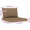 vidaXL Salon de jardin 5 pcs avec coussins taupe