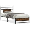 vidaXL Cadre de lit sans matelas ch&ecirc;ne fum&eacute; 80x200cm bois d'ing&eacute;nierie