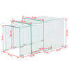 vidaXL Ensemble de tables gigognes 3 Pi&egrave;ces Verre tremp&eacute; Transparent
