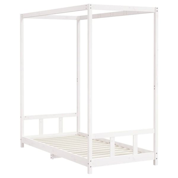 vidaXL Cadre de lit pour enfants blanc 90x190 cm bois de pin massif