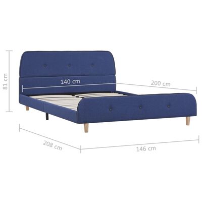 vidaXL Cadre de lit sans matelas bleu tissu 140x200 cm