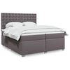 vidaXL Sommier &agrave; lattes de lit avec matelas Gris 200x200 cm Similicuir