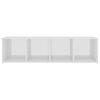vidaXL Meubles TV 2 pcs Blanc brillant 142,5x35x36,5cm Bois ing&eacute;nierie