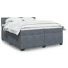 vidaXL Sommier &agrave; lattes de lit et matelas Gris fonc&eacute; 200x200cm Velours