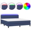 vidaXL Sommier &agrave; lattes de lit avec matelas LED Bleu 180x200 cm Tissu