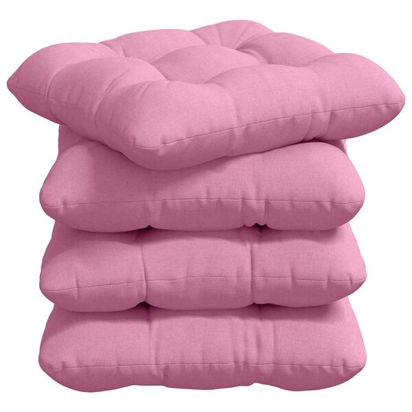 vidaXL Coussins de si&egrave;ge 4 pcs Rose 40 x 40 x 12 cm tissu