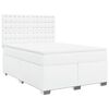 vidaXL Sommier &agrave; lattes de lit avec matelas Blanc 160x200cm Similicuir
