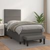 vidaXL Sommier &agrave; lattes de lit avec matelas Gris 100x200 cm Similicuir