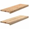 vidaXL Marches d'escalier 2 pcs non trait&eacute; bois de ch&ecirc;ne massif