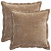 vidaXL Housse de coussin 2 pc HOUTEN Marron 35 x 35 cm Tissu Chenille