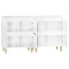 vidaXL Buffets 2 pcs blanc brillant 60x35x70 cm bois d'ing&eacute;nierie