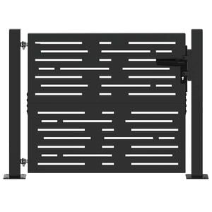vidaXL Porte de Jardin Noir 110 x 105 cm Acier enduit de poudre