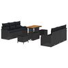 vidaXL Ensemble de canap&eacute; de jardin 9 pc Noir polyrotin