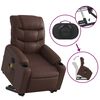 vidaXL Fauteuil inclinable de massage &eacute;lectrique marron similicuir