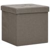 vidaXL Tabourets de rangement pliables lot de 2 taupe faux lin