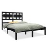 vidaXL Cadre de lit sans matelas noir 135x190 cm bois massif