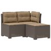 vidaXL Canap&eacute; de jardin 3 places avec coussins look rattan PP