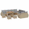 vidaXL Ensemble de canap&eacute; de jardin 14 pcs Beige polyrotin