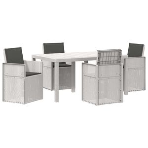 vidaXL Ensemble de salle &agrave; manger pour jardin avec coussin 5 pcs PP