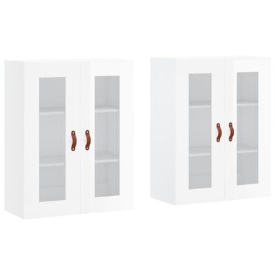 vidaXL Armoires murales 2 pcs blanc brillant bois d'ingénierie